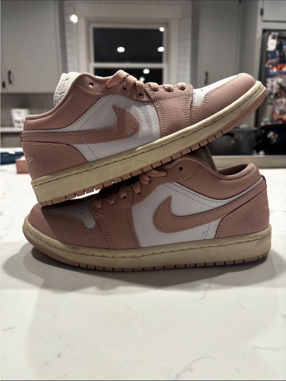 Jordan Low Top Sneakers in Pink & White - Picture 2 of 3